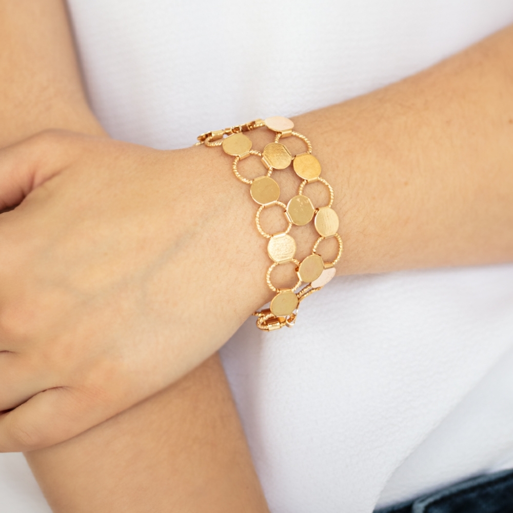 Clasp gold net bracelet